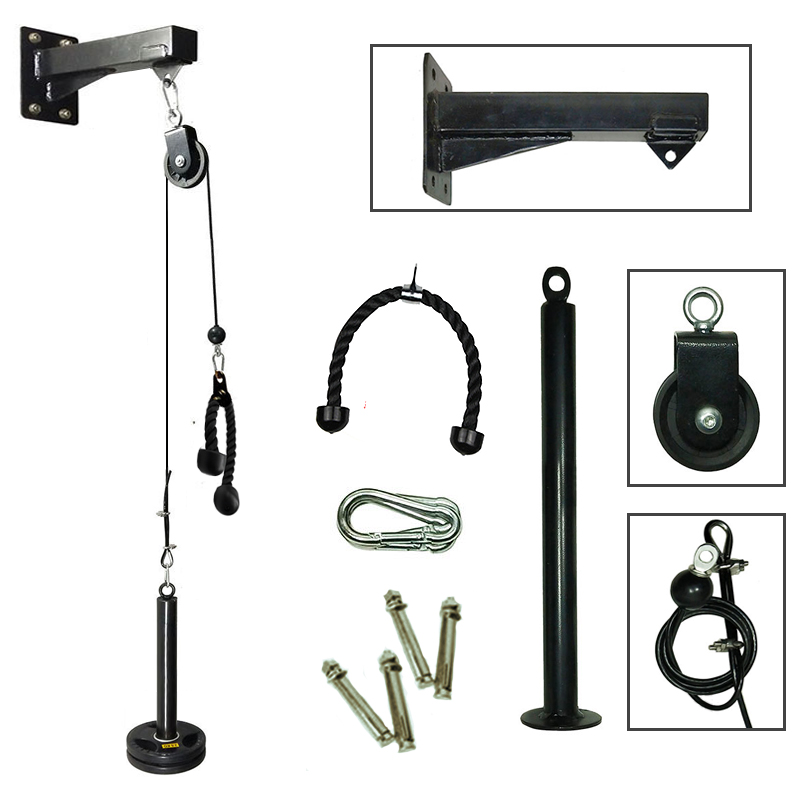 Home Gym Cable Pulley System - Gym Dinding Kebugaran DIY Katrol Kabel